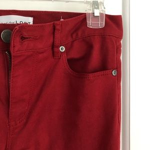 Red soft jean pants